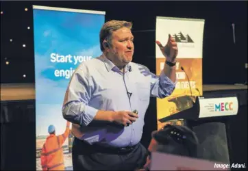  ?? Image:Adani. ?? Adani Australia chief executive Lucas Dow made the announceme­nt at the Bowen Basin Mining Club.