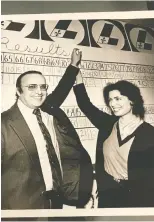  ?? TEDD CHURCH FILES ?? Herbert Marx and wife, Eva, celebrate his victory in a 1979 byelection in the Montreal provincial riding of D'arcy Mcgee.