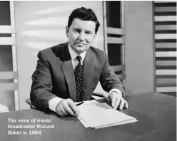  ??  ?? The voice of music: broadcaste­r Richard Baker in 1964