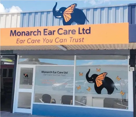  ?? ?? The signature logo of Monarch Ear Care at Broadtop Shopping Centre at Terrace End.