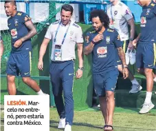  ??  ?? LESIÓN. Marcelo no entrenó, pero estaría contra México.