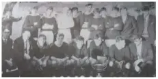  ??  ?? Quay Celtic’s 1968 Challenge Cup winners with the late Joe Callan pictured in the front row, fourth from the left. Back row: Brian Fergus, Patsy Duffy, Tom Begley, Gerry Mulligan, Joe Barnacle, John Kerr, Owen Kerr, John Murphy, Jimmy Clancy; Front: Nicky McCourt, Michael McArdle, Alan McGuinness, Gene McMahon, Joe Callan, Gerry Savage, Frank Watters, Barney McArdle.