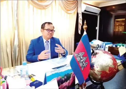  ?? MAY KUNMAKARA ?? Cambodian Ambassador to Thailand Ouk Sorphorn expressed his optimism about trade relations with Thailand as bilateral trade continues to increase every year.