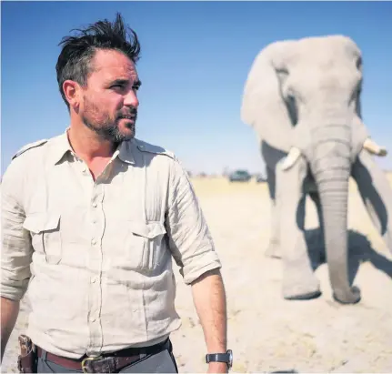  ??  ?? TV presenter Levison Wood in his most recent programme Walking with Elephants