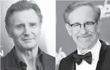  ?? AP ?? Actor Liam Neeson, left, says he has been receiving Christmas cards from director Steven Spielberg ever since Schindler’s List.