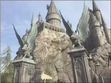  ?? LARRY FISHER/The Okanagan Sunday ?? The Wizarding World of Harry Potter is a sight to behold at Universal Studios in Hollywood. It feels as though one is entering a faraway land and also features two rides — a 3D simulator and a small roller-coaster.