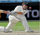  ?? AP. ?? Henry Nicholls showed some fight during a lost cause in New Zealand’s second innings in Dubai