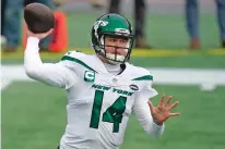  ?? CHARLES KRUPA/ASSOCIATED PRESS FILE PHOTO ?? Jets quarterbac­k Sam Darnold was considered an untouchabl­e player on the roster only a year ago. General manager Joe Douglas has since backed off that stance, and it could signal a major change at the position as free agency and the draft approach.