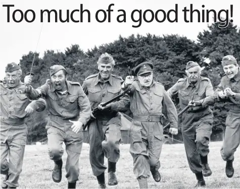  ?? Picture: Douglas Miller/Getty ?? The original Dad’s Army cast including, from left Clive Dunn, James Beck, John Le Mesurier, Arthur Lowe, John Laurie and Ian Lavender.