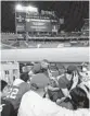  ?? NICK WASS/AP ?? Spectators take cover after a shooting outside Nationals Park on Saturday.