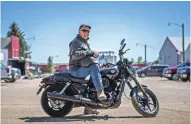  ?? NICK ROTH ?? Mayor Jody Reinisch presides over Main St. in Ryder, N.D. Harley-Davidson arrives Saturday to introduce motorcycli­ng.