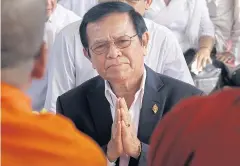  ?? AP ?? Cambodia National Rescue Party leader Kem Sokha is accused of being trained by “foreigners” to topple the government.