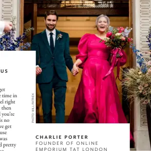 Tat London Founder Charlie Porter Married Her Boyfriend Of 10 Years In A  Fuchsia Carolina Herrera Gown