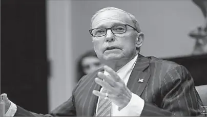  ?? WASHINGTON
-AFP ?? White House National Economic Council Director Larry Kudlow speaks during a "small business relief update" video conference call event.