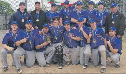  ?? SUBMITTED PHOTO ?? The Re/Max Ravens were the king of the diamonds at the East Coast Games in Saint John, N.B. Front row, from left, are Matt Lange, Stephen O’Shea, Zach Geldert, Parker Ronahan, Johnny Arsenault, Alex MacBain, Ty MacAdam and Devan Arsenault. Second row,...