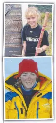  ?? ?? Alyssa Azar’s snap of Everest Base Camp after summiting Mount Everest in 2016 (as the youngest Australian to do so), top left; on Everest’s summit in 2018, centre; her team climbing the final ridge that same year; aged eight, on the Kokoda Track in 2005, above, which she walked with her dad, Glenn; and Azar in May 2016 between camp two and camp three on Mount Everest.