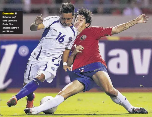  ?? ?? Dominio. El Salvador jugó siete veces en Costa Rica: empató cuatro y perdió tres.