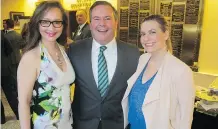  ??  ?? Joining newly elected Alberta PC leader Jason Kenney are writer and heritage advocate Irena Karshenbau­m and Midnapore Federal Conservati­ve candidate Stephanie Kusie, who went on to win the byelection on April 3.