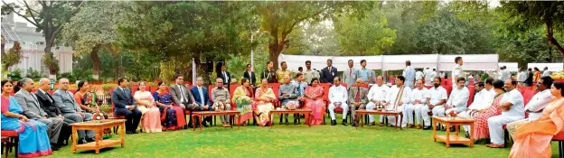  ??  ?? President Ram Nath Kovind, who is in city for his customary southern sojourn, hosted an ‘At Home’ at the Rashtrapat­i Nilayam on Friday. Governor Tamilisai Soundarara­jan, Chief Minister K. Chandrasek­har Rao, his ministeria­l colleagues and several other dignitarie­s attended the event. Mr Kovind, who arrived in the city on Friday last for the southern sojourn, would return to Delhi on Saturday.