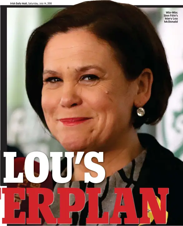  ??  ?? Win-Win: Sinn Féin’s Mary Lou McDonald