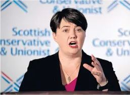  ?? Picture: PA. ?? The Tories may lose 10 of the seats they won under Ruth Davidson’s leadership in 2017.