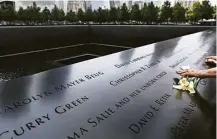  ?? Mary Altaffer / Associated Press ?? The National September 11 Memorial in New York honors the thousands of people killed in the terrorist attacks 15 years ago.