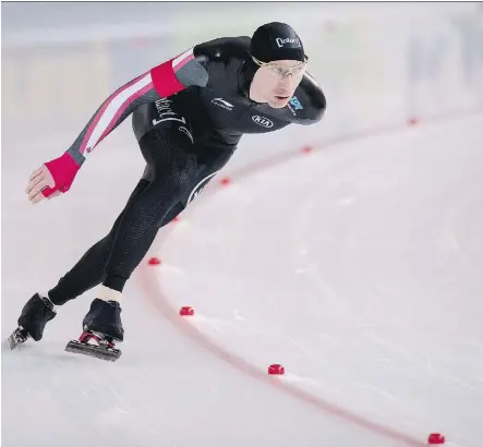  ?? CARINA JOHANSEN/THE ASSOCIATED PRESS ?? Canadian speedskate­r Ted-Jan Bloemen is looking to solidify his spot with Canada’s Olympic team at the next couple ISU World Cup races, the first one this weekend at Calgary’s Olympic Oval. Bloemen is the world record-holder in the 10,000 metres.