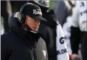  ?? ADAM HUNGER — THE ASSOCIATED PRESS ?? Las Vegas Raiders head coach Jon Gruden gets ready for a game against the New York Jets on Dec. 6 .