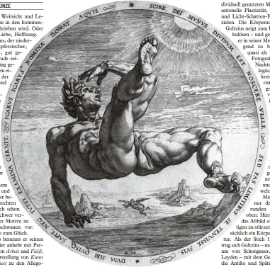  ?? Foto: Anhaltisch­e Galerie Dessau ?? Goltzius’ Kupferstic­h „Ikarus“von 1588.