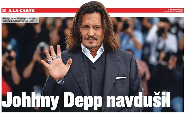  ?? FOTO: REUTERS ?? Največja zvezda tokratnega canskega festivala je Johnny Depp.