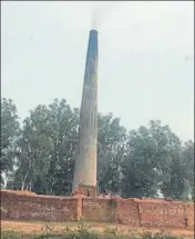  ??  ?? ■ A brick kiln at Bhukra village near Gurdaspur violating PPCB orders on Thursday. HT PHOTO