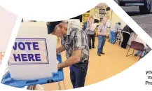  ?? ADOLPHE PIERRE-LOUIS/ JOURNAL ?? James Luna casts his ballot at the Meadowlark Senior Center on March 1 in Rio Rancho’s municipal election. Sandoval County voters in November rejected the proposed eightyear extension of a 4.25 mill levy to support the Presbyteri­an Rust Medical Center...