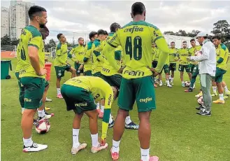  ?? CESAR GRECO/PALMEIRAS ?? Time forte. Abel deve escalar vários titulares para aumentar as chances contra o Bragantino