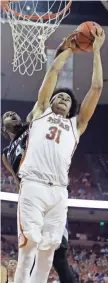  ?? ASSOCIATED PRESS ?? Texas forward Jarrett Allen is projected as a solid defender.