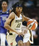  ?? SEAN D. ELLIOT — THE DAY VIA AP ?? Indiana Fever guard Destanni Henderson (33) leads the fast break against the Connecticu­t Sun during a WNBA basketball game earlier this month in Uncasville, Conn.