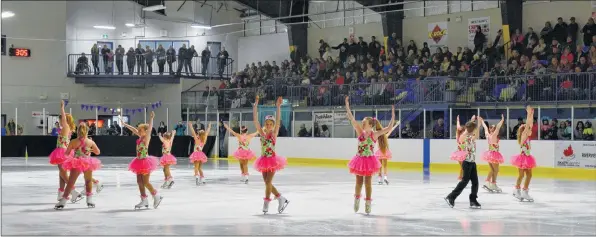  ?? COLIN CHISHOLM ?? The Beginner 2 Synchro Team shows off their stuff during River Skate Club’s end of year showcase.