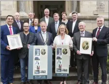  ??  ?? Group p ictured at City Hall at the week-end including: Cathaoirle­ach Cllr. Seamus Kilgannon and Deputy Tony McLoughlin and Deputy Martin Kenny.