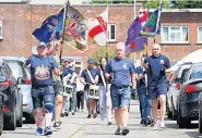  ??  ?? LOW KEY Flute band in Cregagh estate in East Belfast