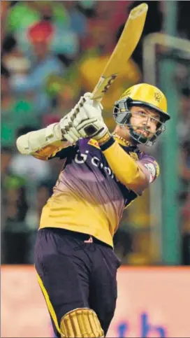  ?? AFP ?? Kolkata Knight Riders’ Sunil Narine struck the IPL’s jointfaste­st 50 on Sunday against the Royal Challenger­s Bangalore. His knock played a vital role in KKR’s sixwicket win.