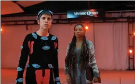 ?? APPLE TV+ ?? Game testers Rachel (Ashly Burch, left) and Dana (Imani Hakim) work on developing a mobile game together in second-season episode of Apple TV+ comedy “Mythic Quest.”