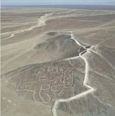  ?? METRO / ?? Perú. Un geoglifo de la Línea de Nazca con forma de gato se ve desde arriba en Nazca, Perú, el miércoles 17 de mayo de 2023.