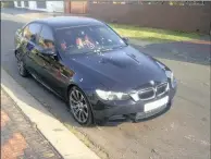  ??  ?? The new BMW M3 in which Manjanu was shot while trying to escape.