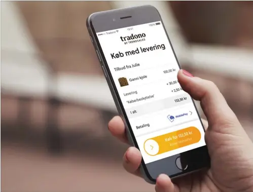  ??  ?? Tradono har i laengere tid kørt et forsøg med den nye betalingsf­orm, som nu rulles ud til alle kunder. Det bliver frivilligt at bruge systemet, som både saelger og køber skal betale et gebyr for at anvende.