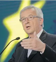  ?? THE ASSOCIATED PRESS FILES ?? European Union leaders proposed Jean-Claude Juncker, a former prime minister of Luxembourg, as the next European Commission president.