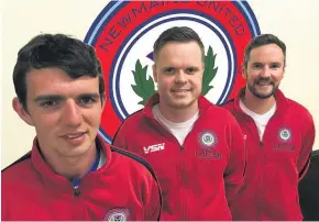  ??  ?? New recruits Newmains trio James Hamilton, Garry Campbell and John Tunstead