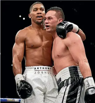  ?? ANDREW CORNAGA / PHOTOSPORT ?? Anthony Joshua had enough respect for Joseph Parker’s skills to adopt a conservati­ve approach for the first time in his profession­al career.