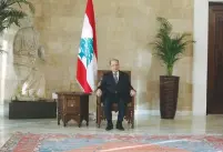  ?? (Aziz Taher/Reuters) ?? NEWLY ELECTED Lebanese President Michel Aoun sits in the presidenti­al palace in Baabda on Monday.