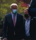  ?? CAROLYN KASTER — THE ASSOCIATED PRESS ?? Democratic presidenti­al candidate former Vice President Joe Biden walks to his motorcade vehicle in Delaware on Monday.