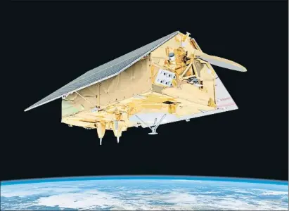  ?? AGENCIA ESPACIAL EUROPEA ?? El Sentinel-6, aquí en una imagen virtual, completará una órbita alrededor de la Tierra cada 112 minutos