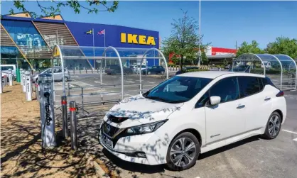  ?? Photograph: UrbanImage­s/Alamy Stock Photo ?? Electric car charging points at ikea’s new store in North Greenwich, London.